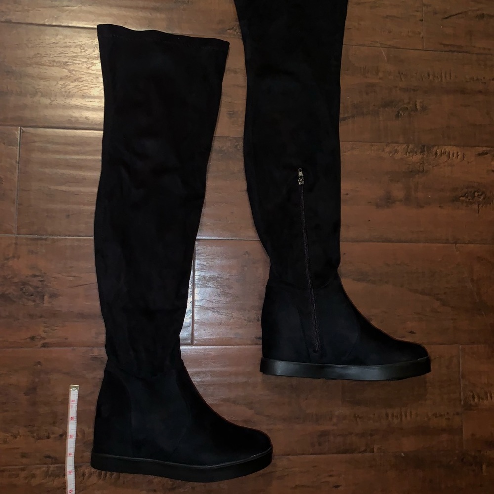 Boots black suede wedge - Picture 3 of 6